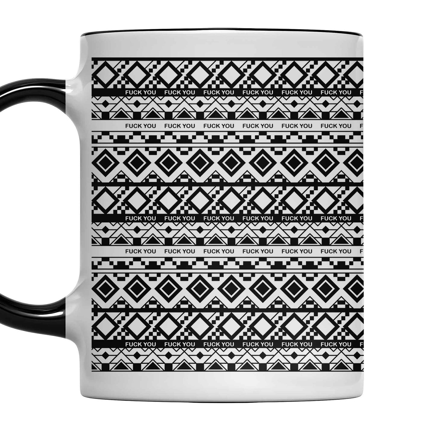 Bold Expression Accent Mug With Geometric Patterns