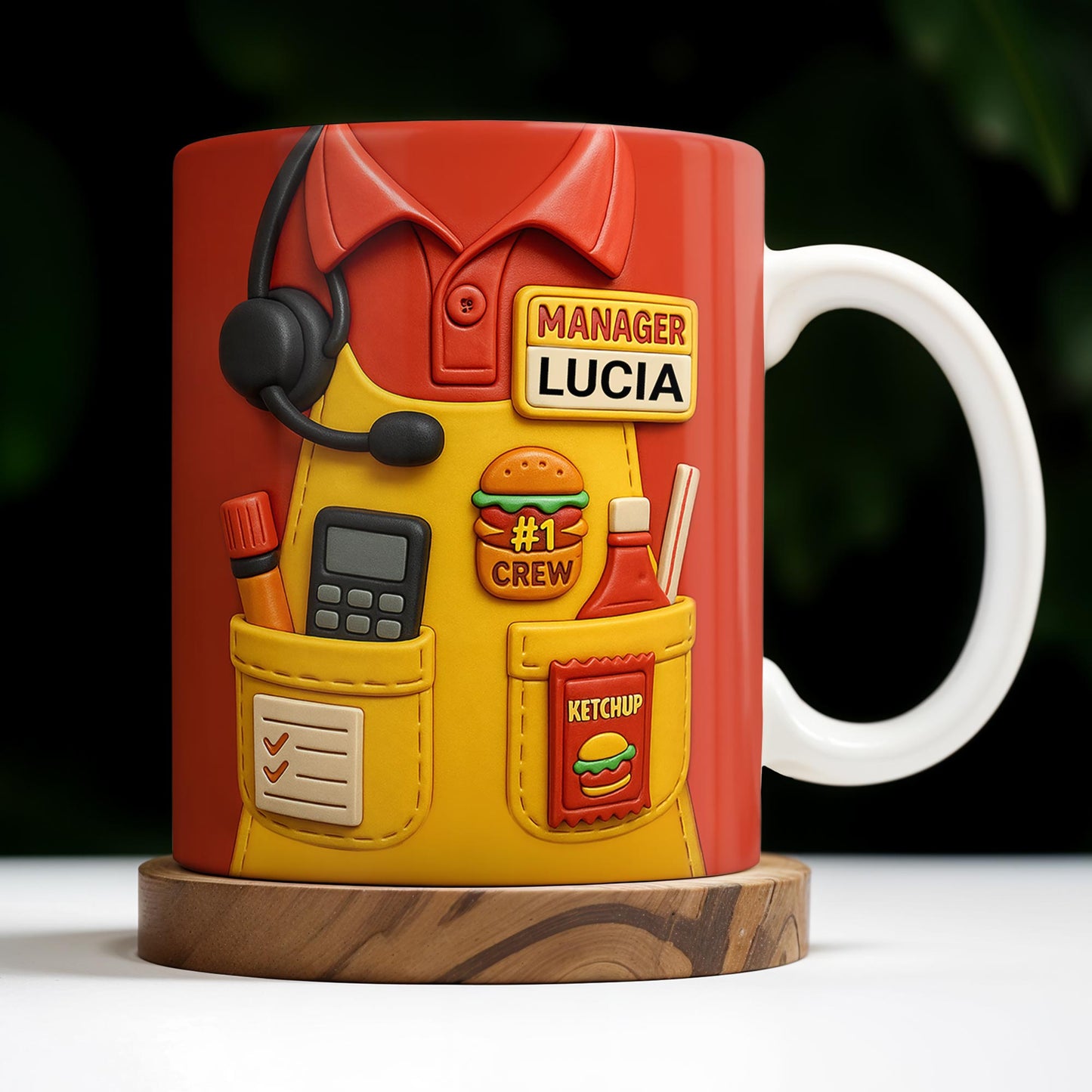 Best Manager Ever Featuring Fast Food Items and Headset