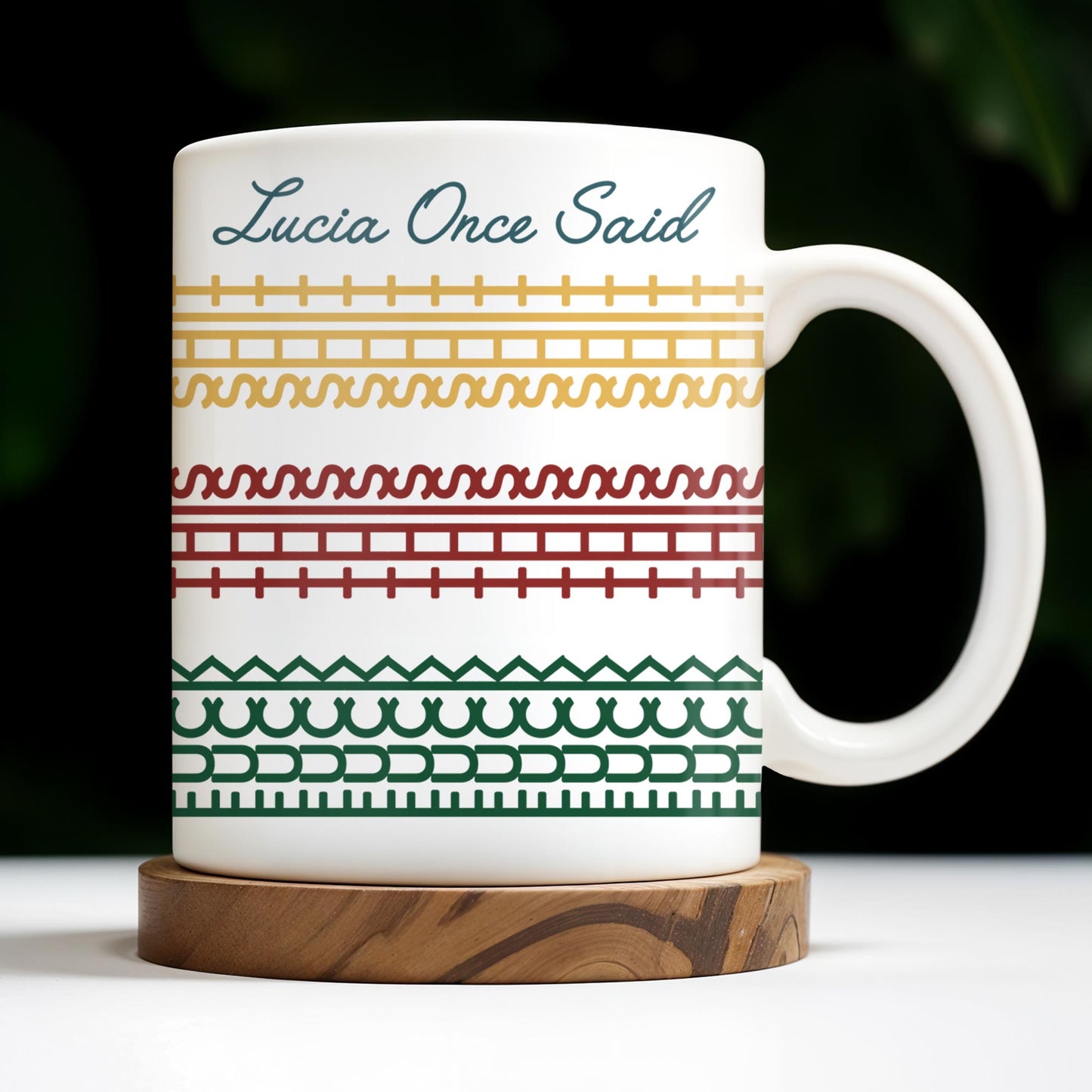 Lucia Once Said, Colorful Horizontal Bands Coffee Mug