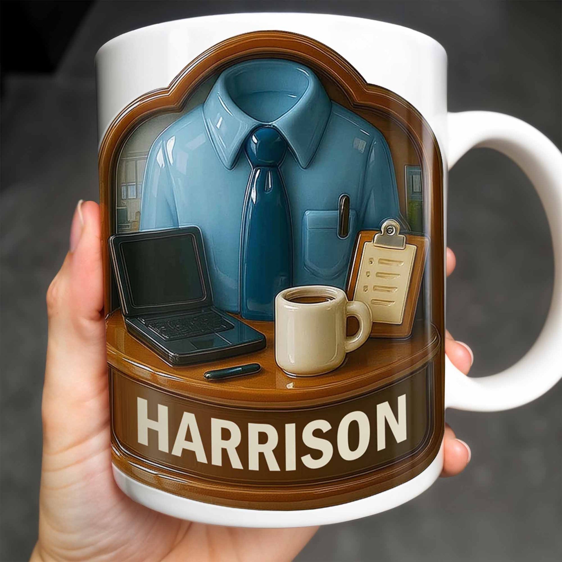 Perfect Gift For The Hardworking Professional Featuring Shirt, Tie, Desk