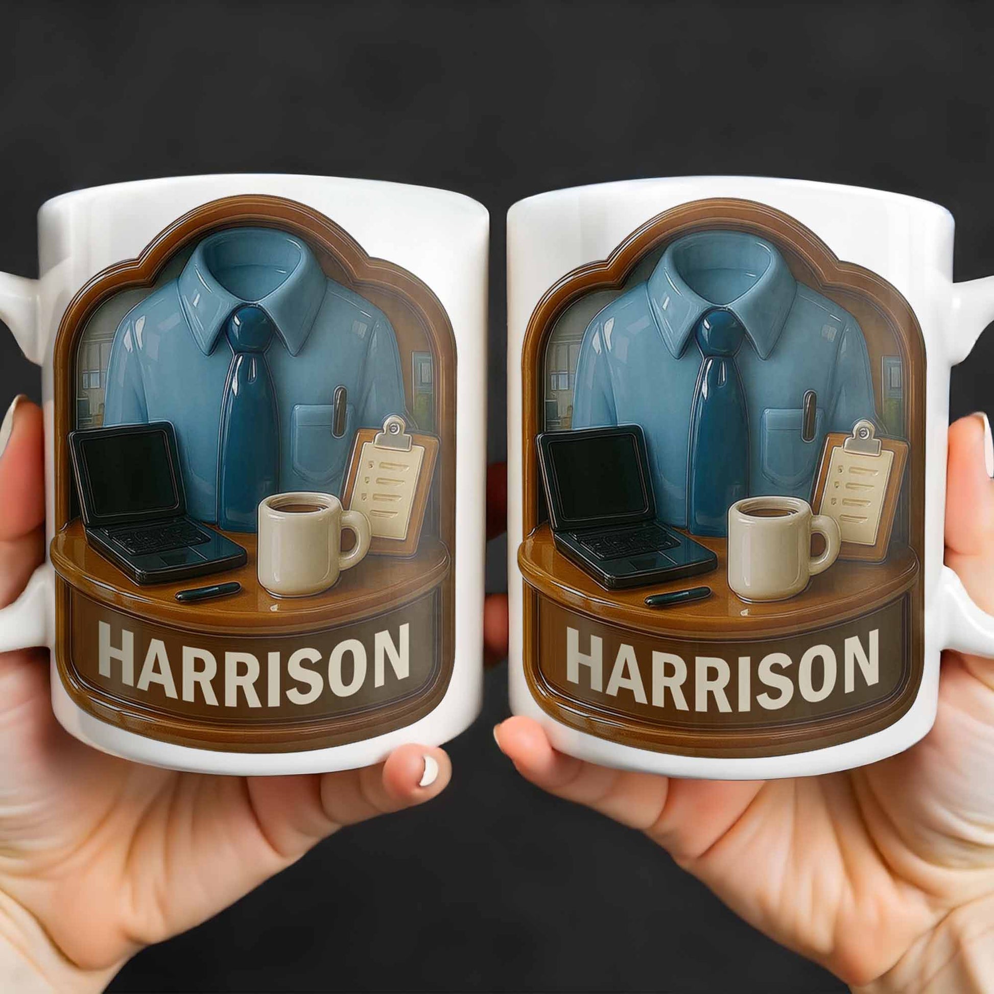 Perfect Gift For The Hardworking Professional Featuring Shirt, Tie, Desk