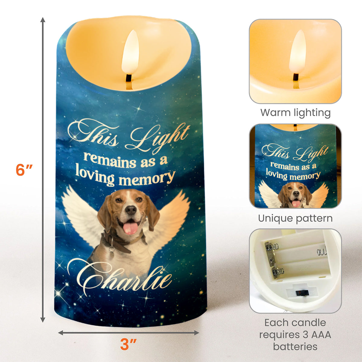 When Tomorrow Starts Without Me Memorial Candle With Dog And Stars