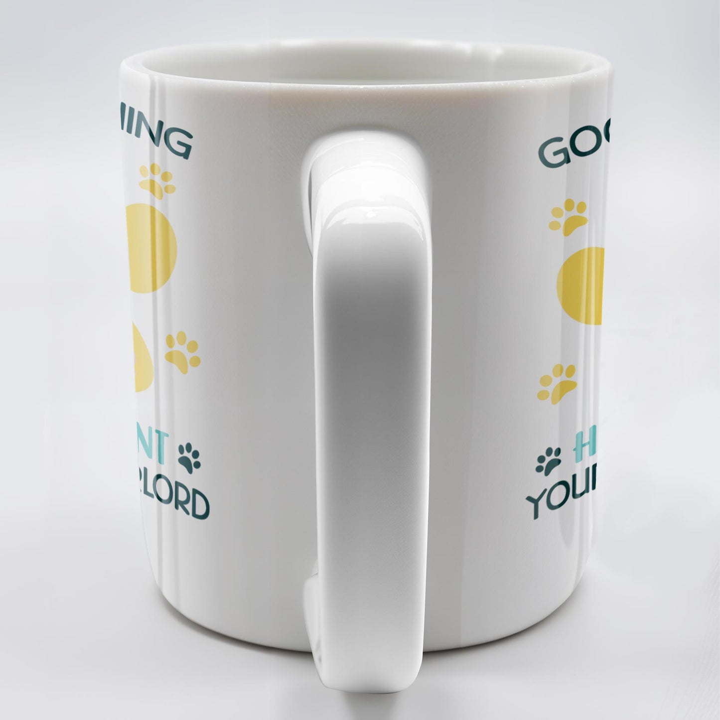 Good Morning Your Furry Overlord Dog Paw Prints Mug
