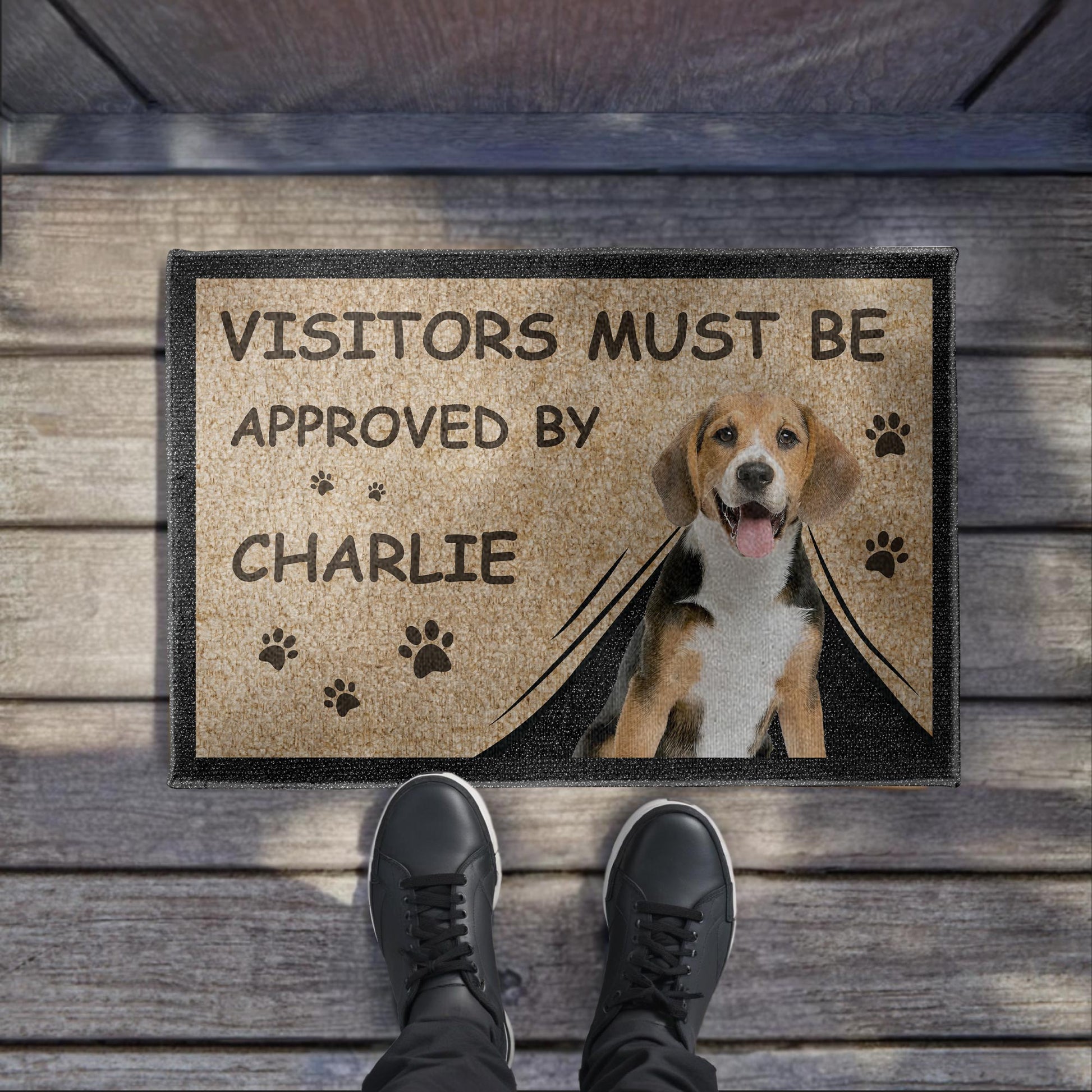 Visitors Must Be Approved, Customizable Doormat For Dog Lovers