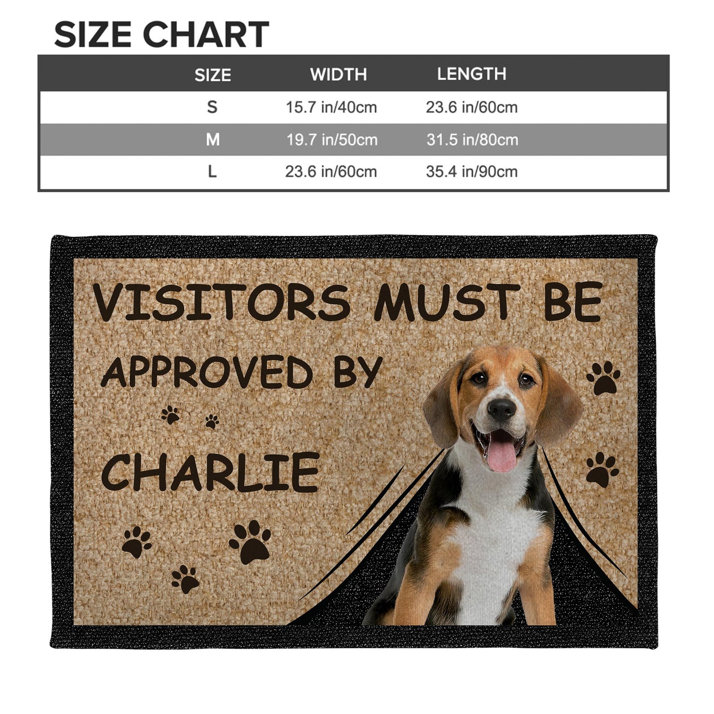 Visitors Must Be Approved, Customizable Doormat For Dog Lovers