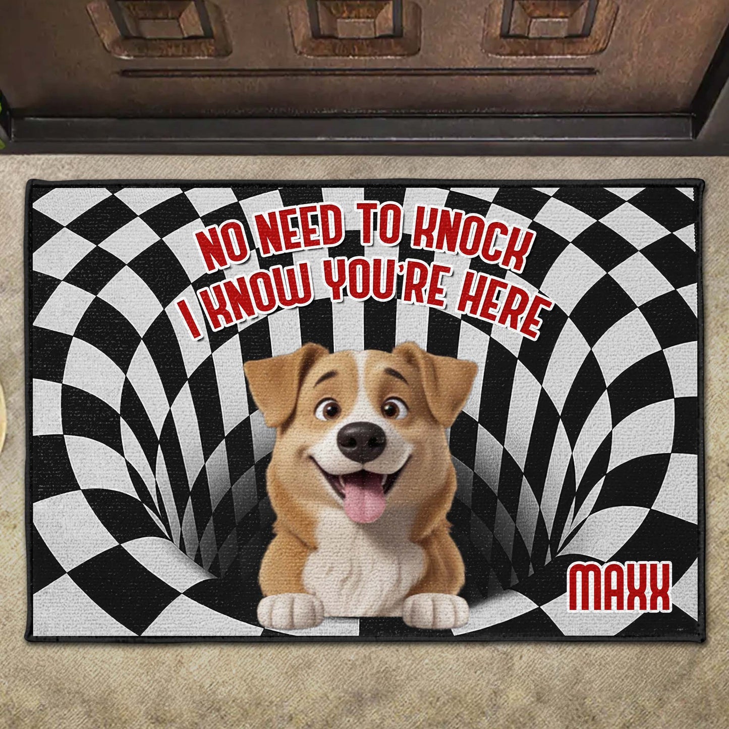 No Need To Knock I Know You're Here Dog Doormat