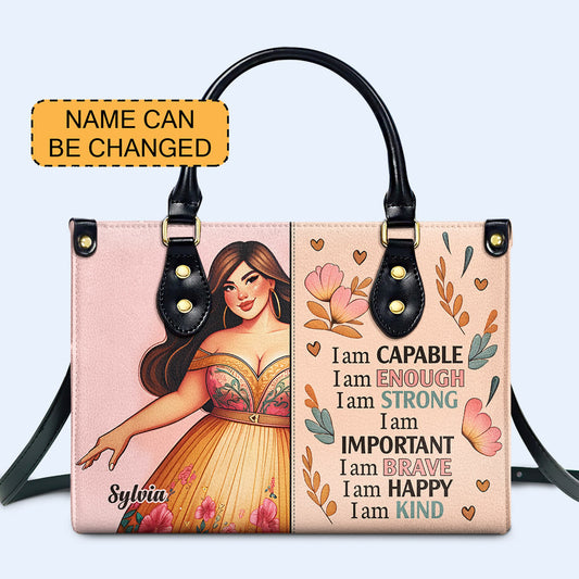 I Am Capable - Personalized Leather Handbag - PG01