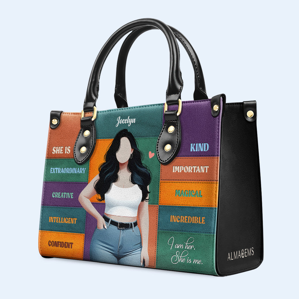 She Is - Personalized Leather Handbag - PG03