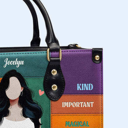 She Is - Personalized Leather Handbag - PG03