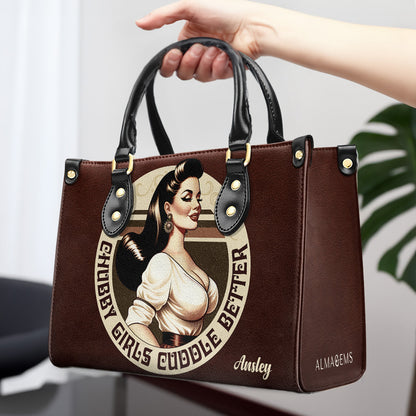 Chubby Girls Cuddle Better - Personalized Leather Handbag - PG10