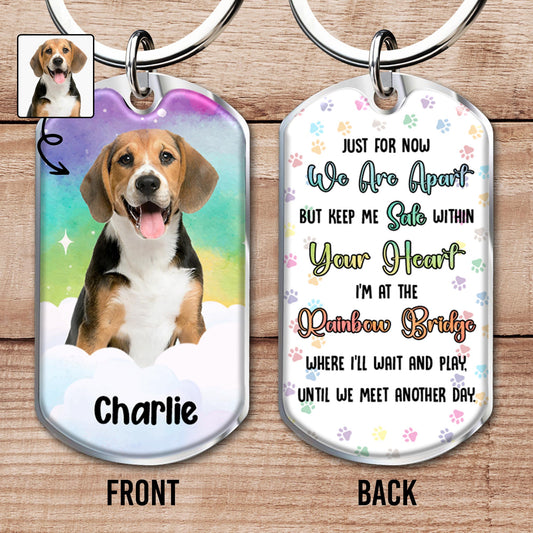 Just For Now We Are Apart, Dog at Rainbow Bridge With Paw Prints