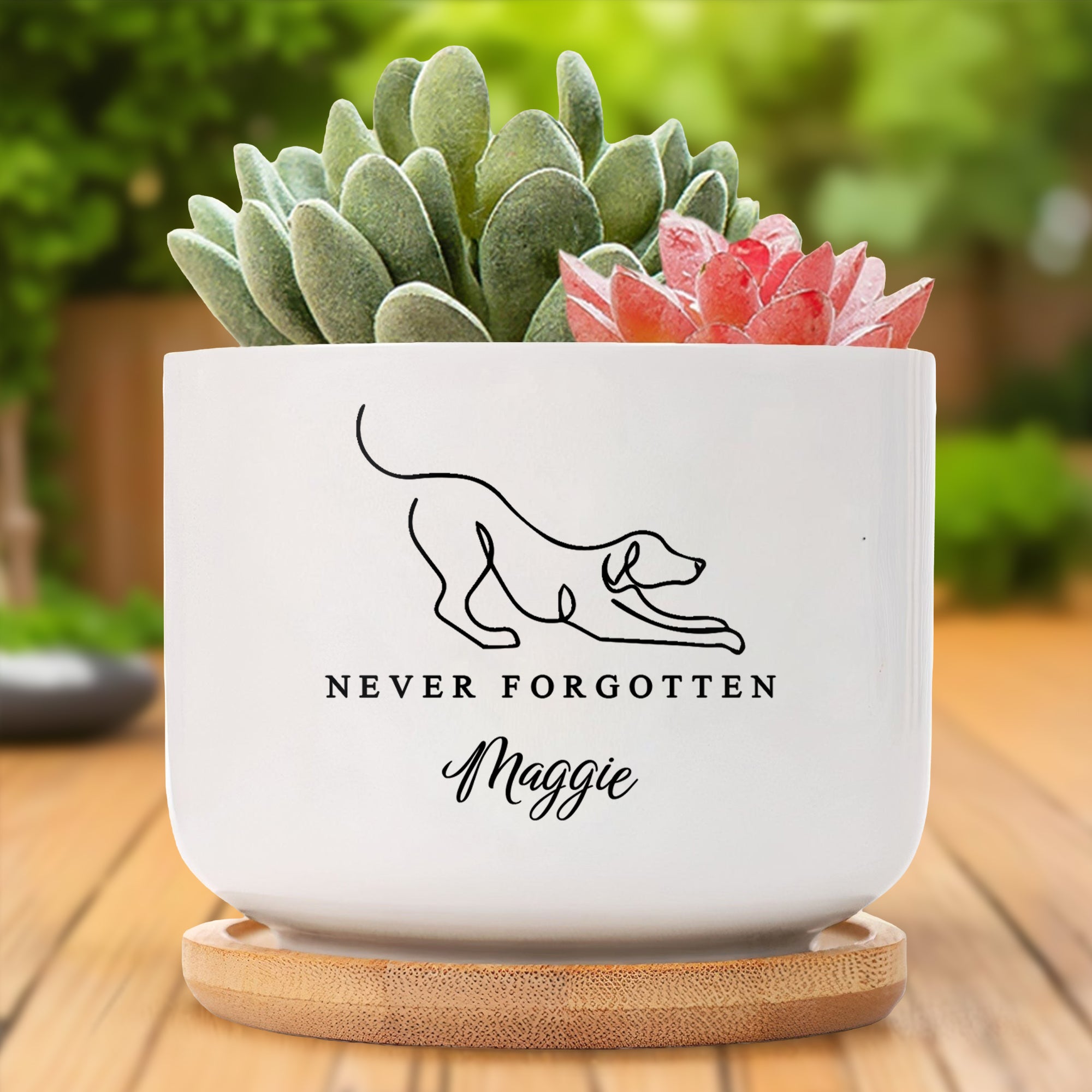 paw print plant pot Never Forgotten, Dog And Paw Prints Ceramic Plant Pot, Gift For Dog Lovers