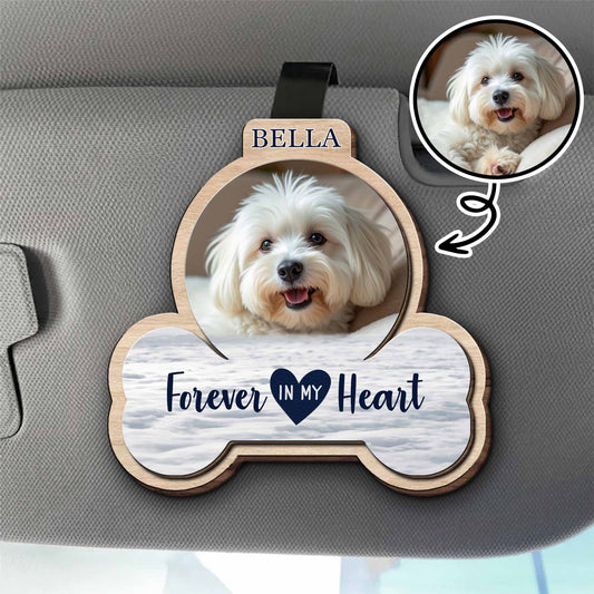 Forever In My Heart Custom Shaped Car Visor Clip