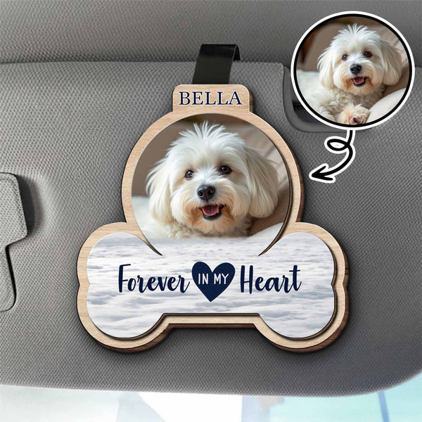 Forever In My Heart Custom Shaped Car Visor Clip