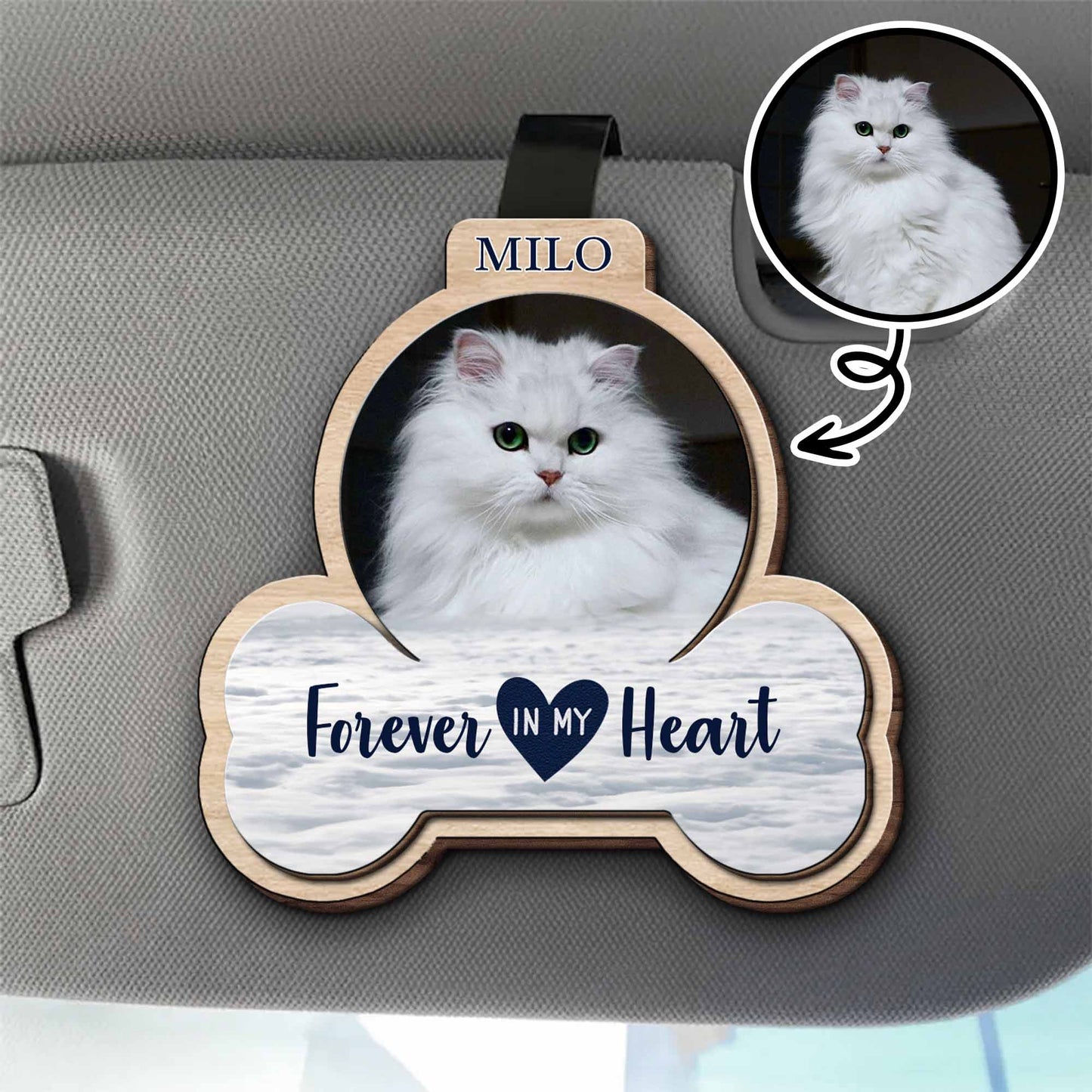 Forever In My Heart Custom Shaped Car Visor Clip - Personalized Custom Shaped Car Visor Clip - PME084_VIS