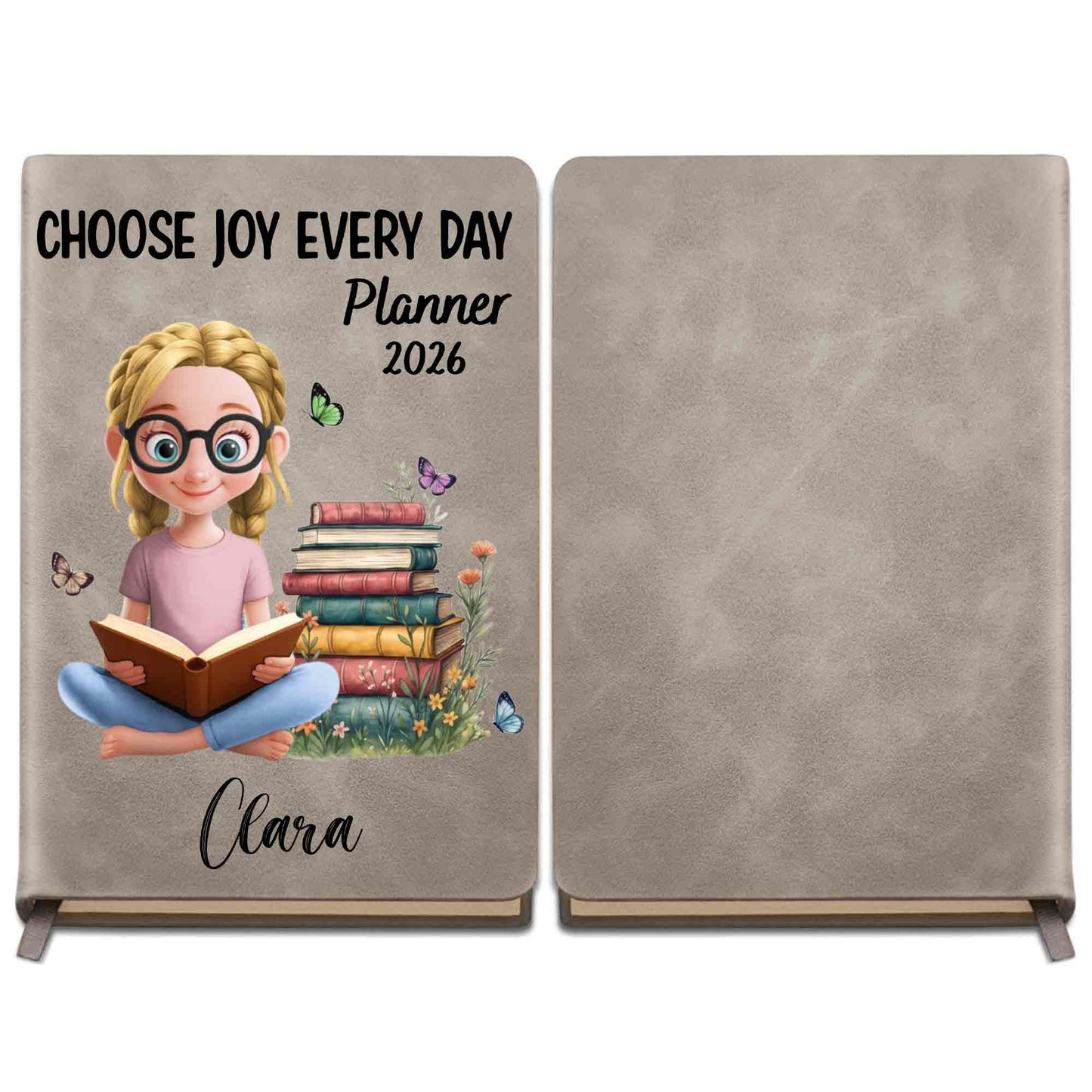 Choose Joy Every Day Planner with Books and Girl