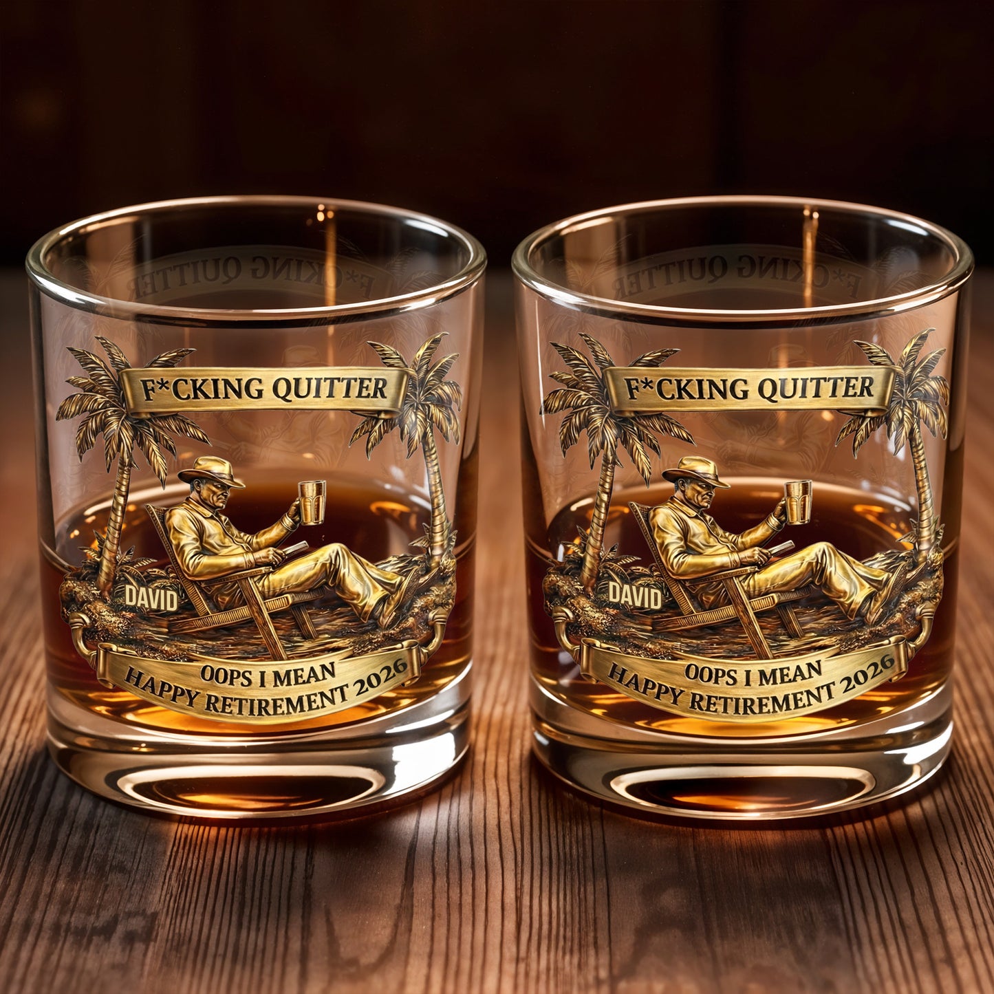 Effing Quitter Happy Retirement Palm Trees and Relaxation