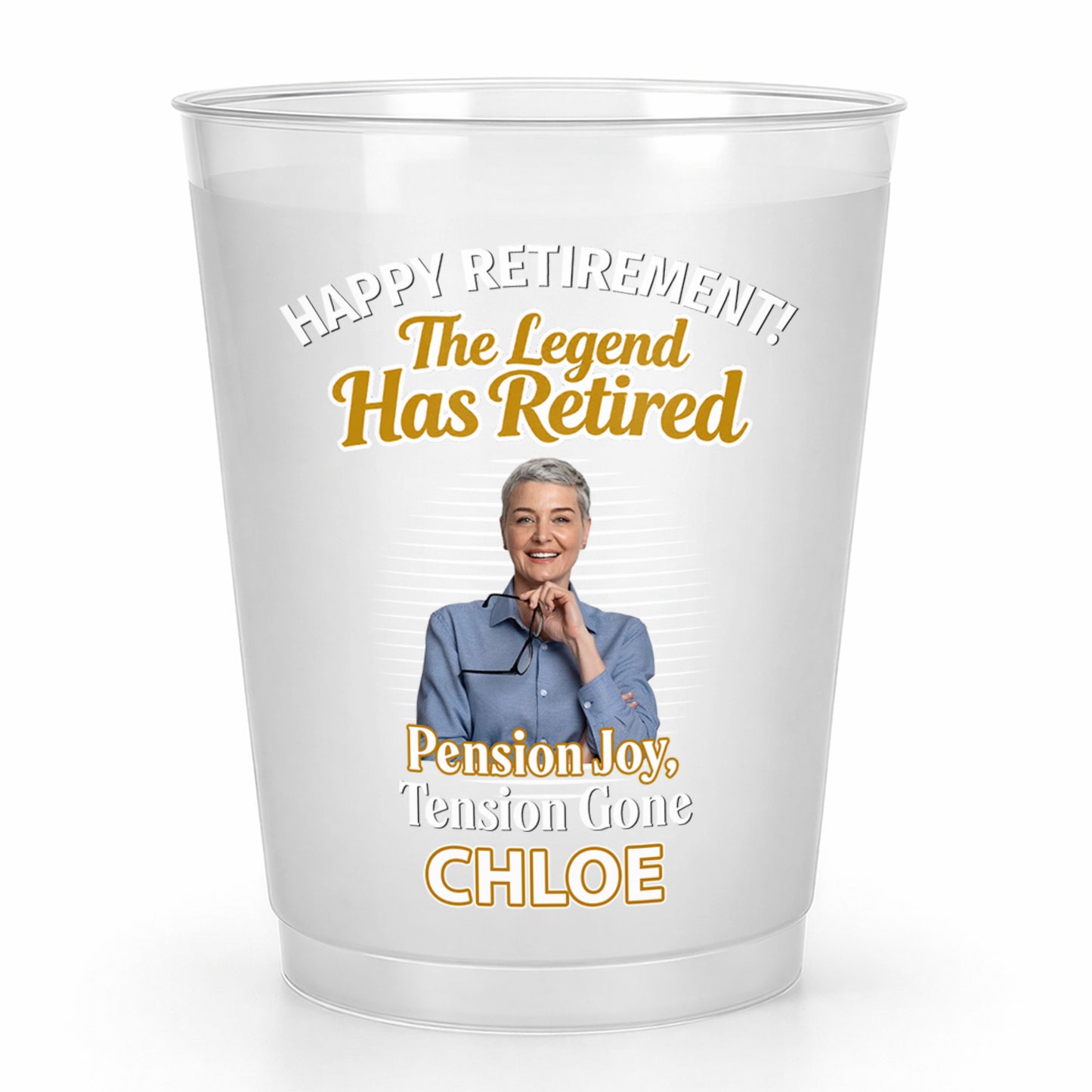 Happy Retirement The Legend Has Retired Custom Photo And Pension Joy - Personalized Frosted Cups - RETIRE176_FCUP