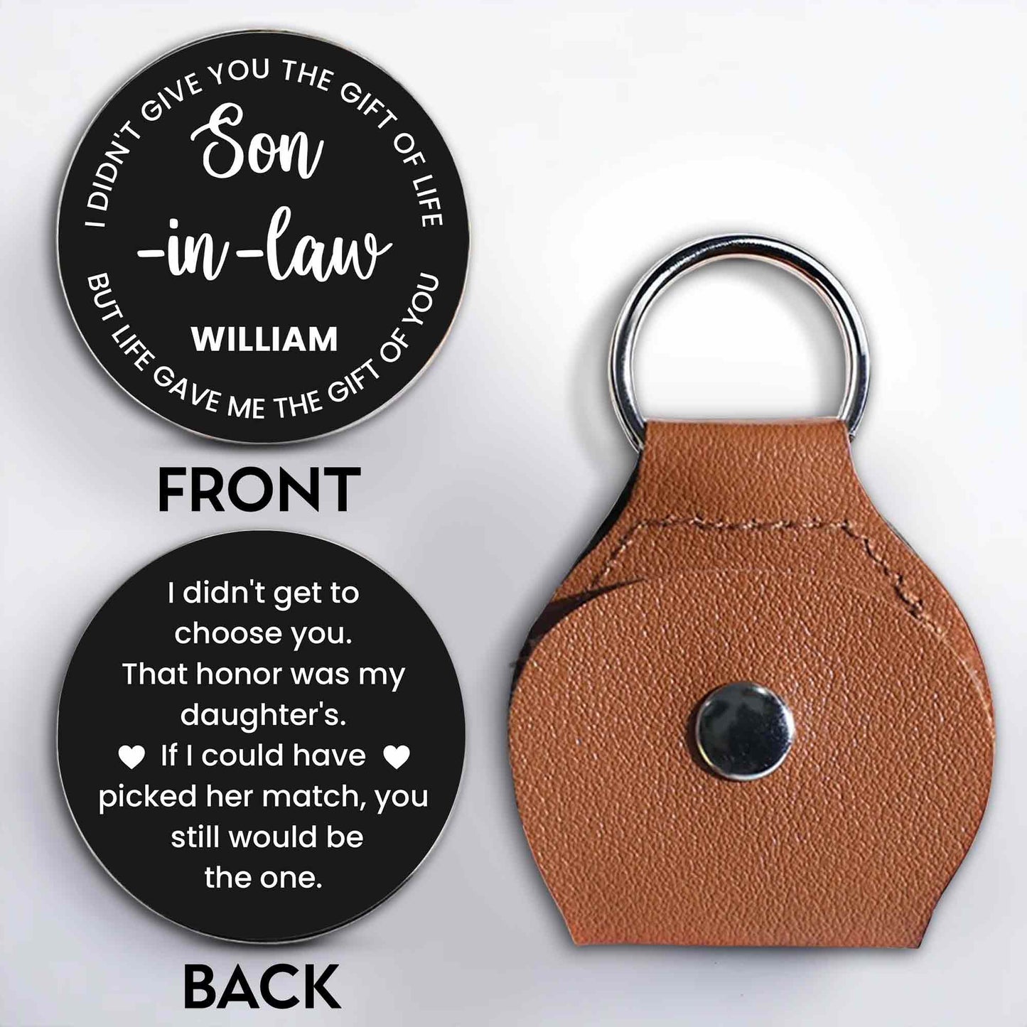 Life Gave Me The Gift Of You Son In Law Heart Token - Personalized Custom Pocket Hug - SILA039_HTOK