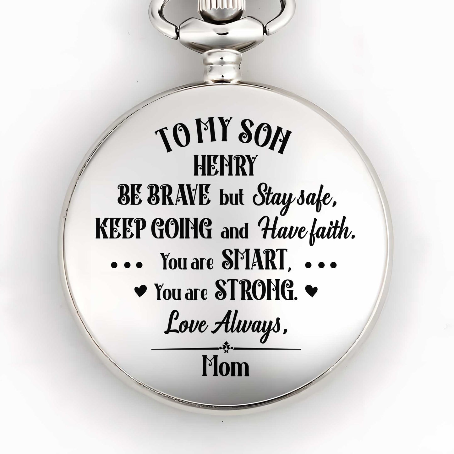 Be Brave But Stay Safe, Keep Going, Silver Plated Watch With Hearts