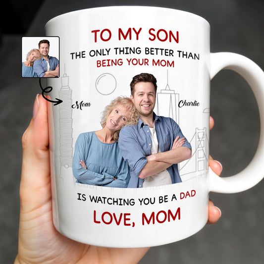 To My Son City Silhouette Custom Mug - Personalized Custom Coffee Mug - SON031_MG