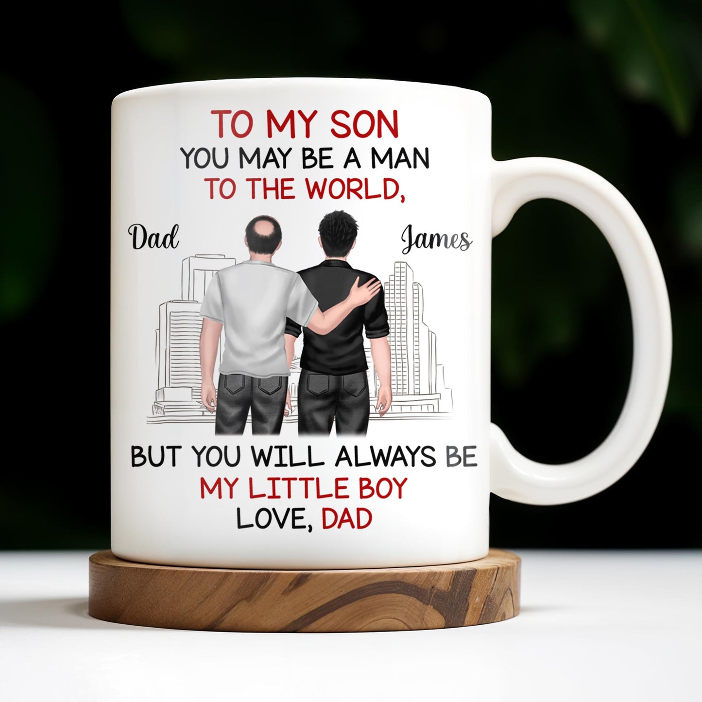 To My Son, You May Be A Man To The World, Father And Son Looking At City Skyline