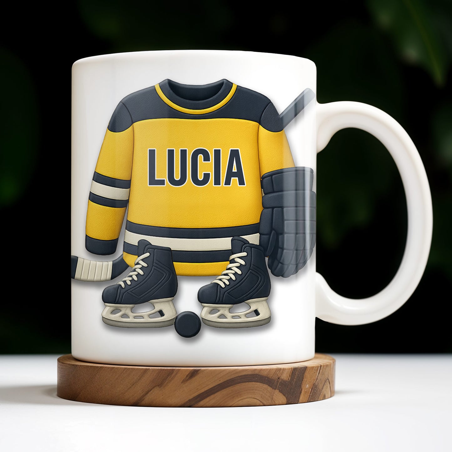 Customizable Hockey Jersey and Ice Skates Design