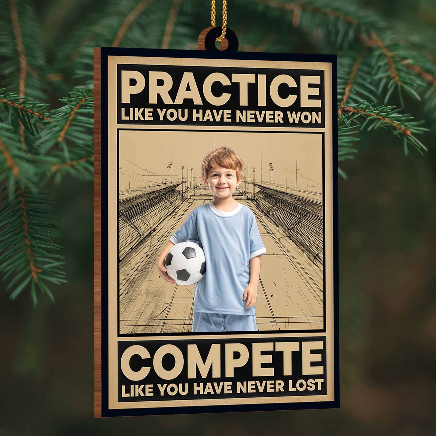 Practice Like You Have Never Won, Sports Motivational Ornament