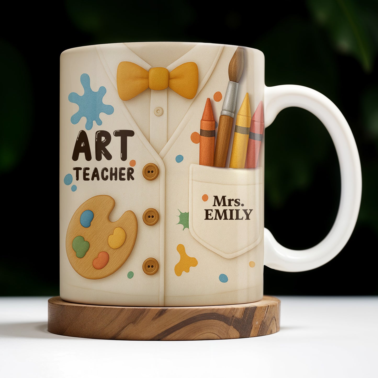 Art Teacher, Crayons, Paintbrush, Palette