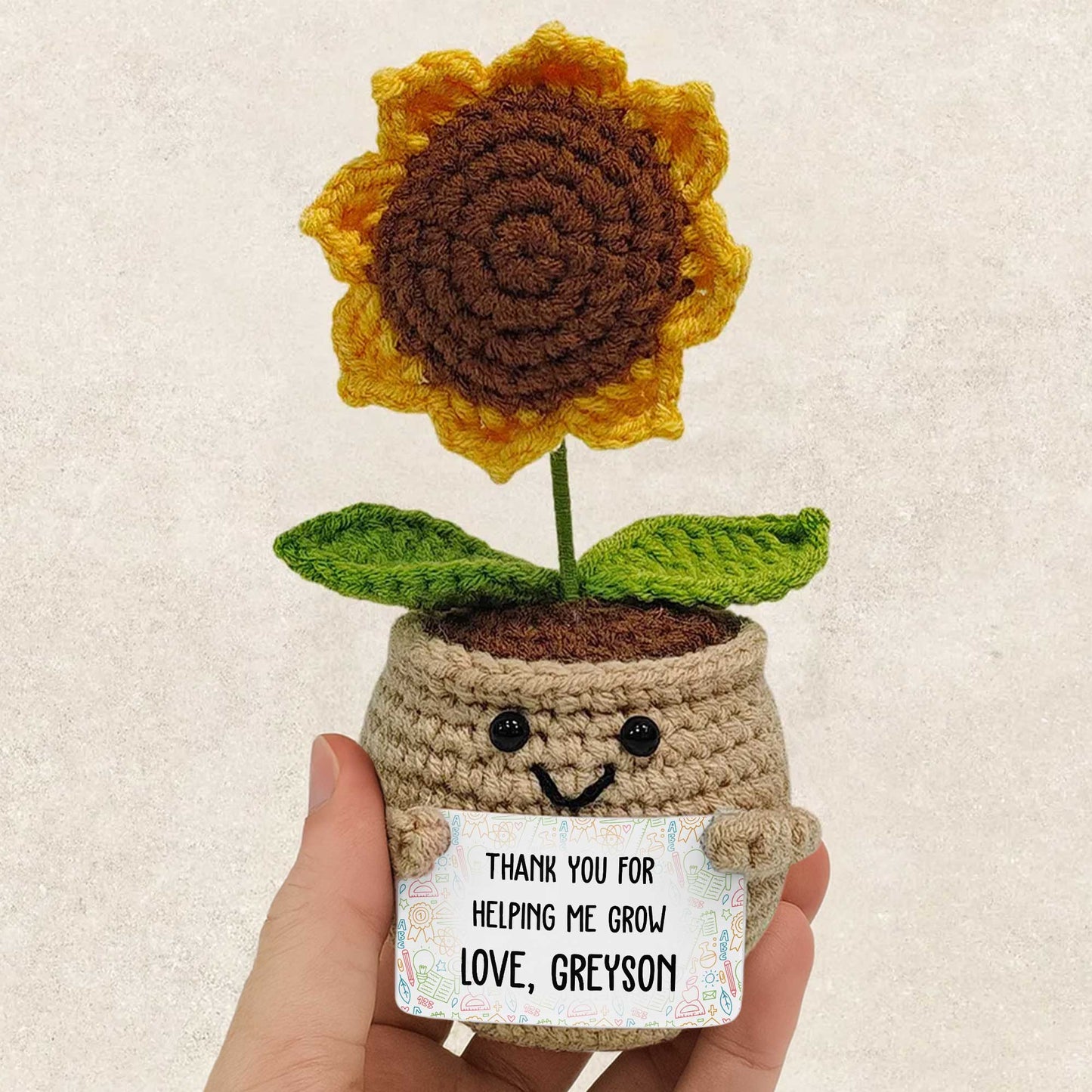 Thank You For Helping Me Grow Love Turtle and Sunflower