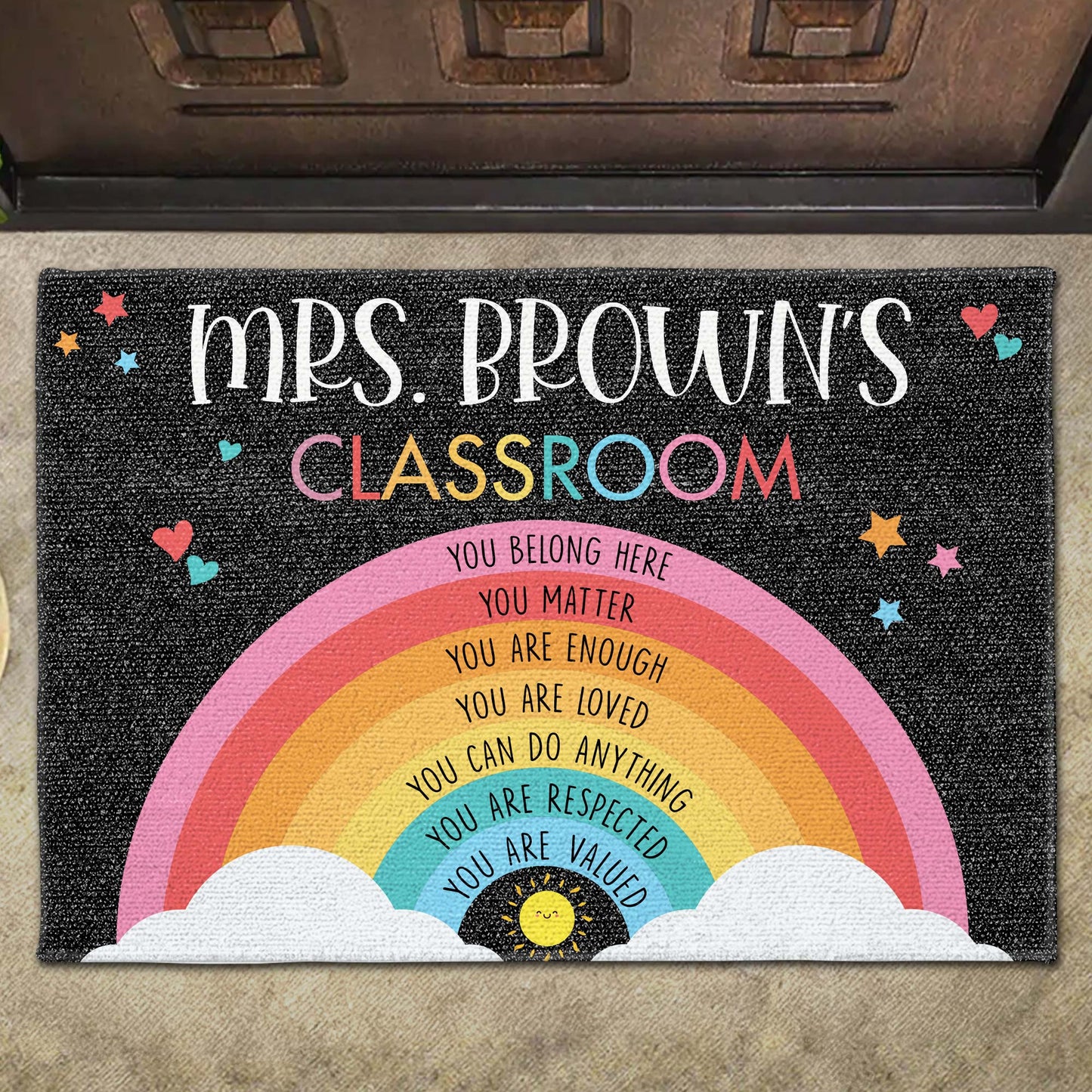 You Belong Here You Matter Rainbow Classroom Mat