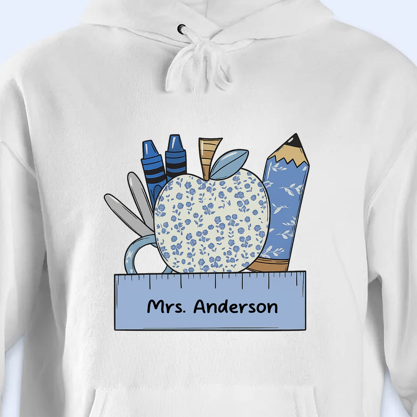 Appreciation For Teachers With Apple And Supplies Design