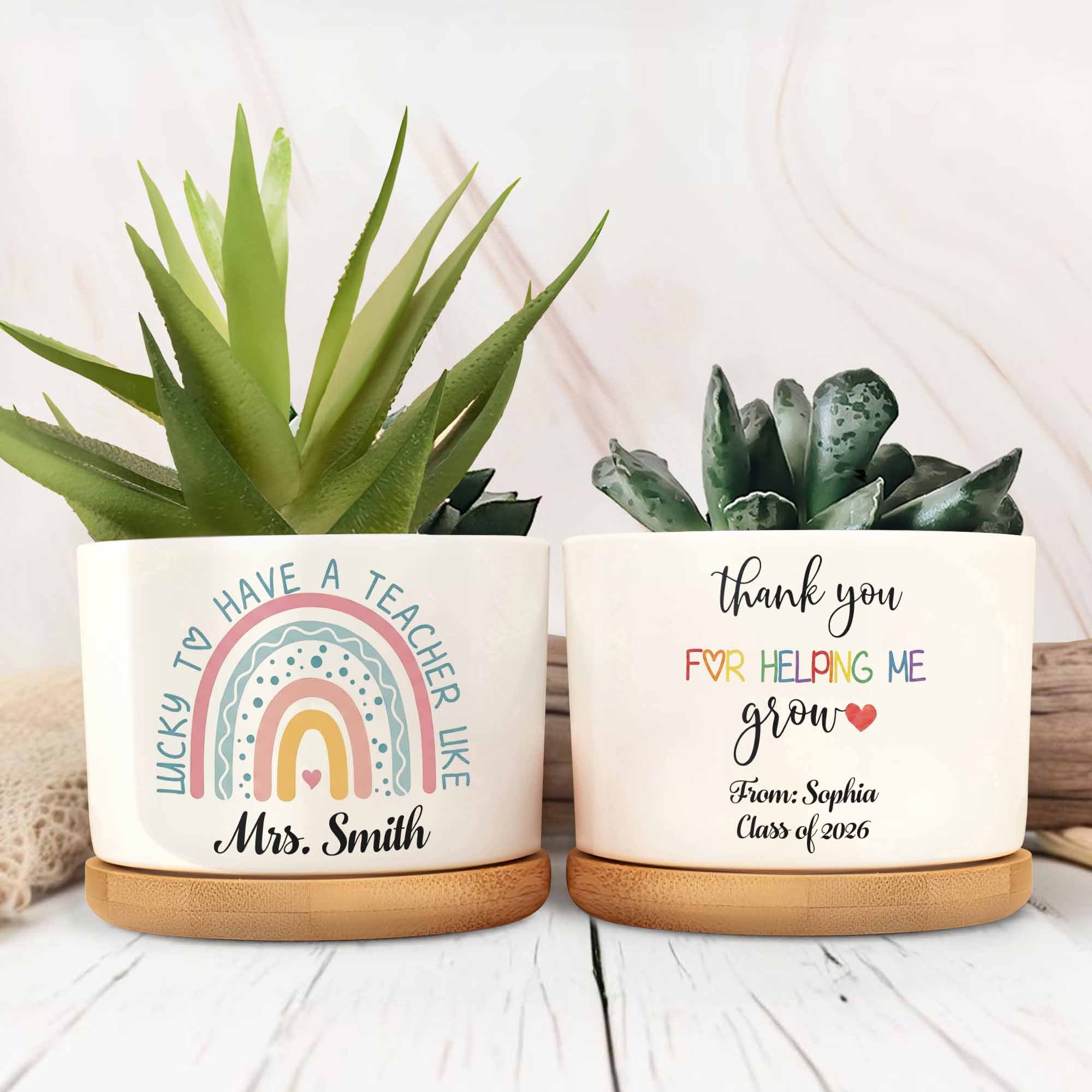 Lucky To Have A Teacher Like, Personalized Plant Pot, Gift For Teachers