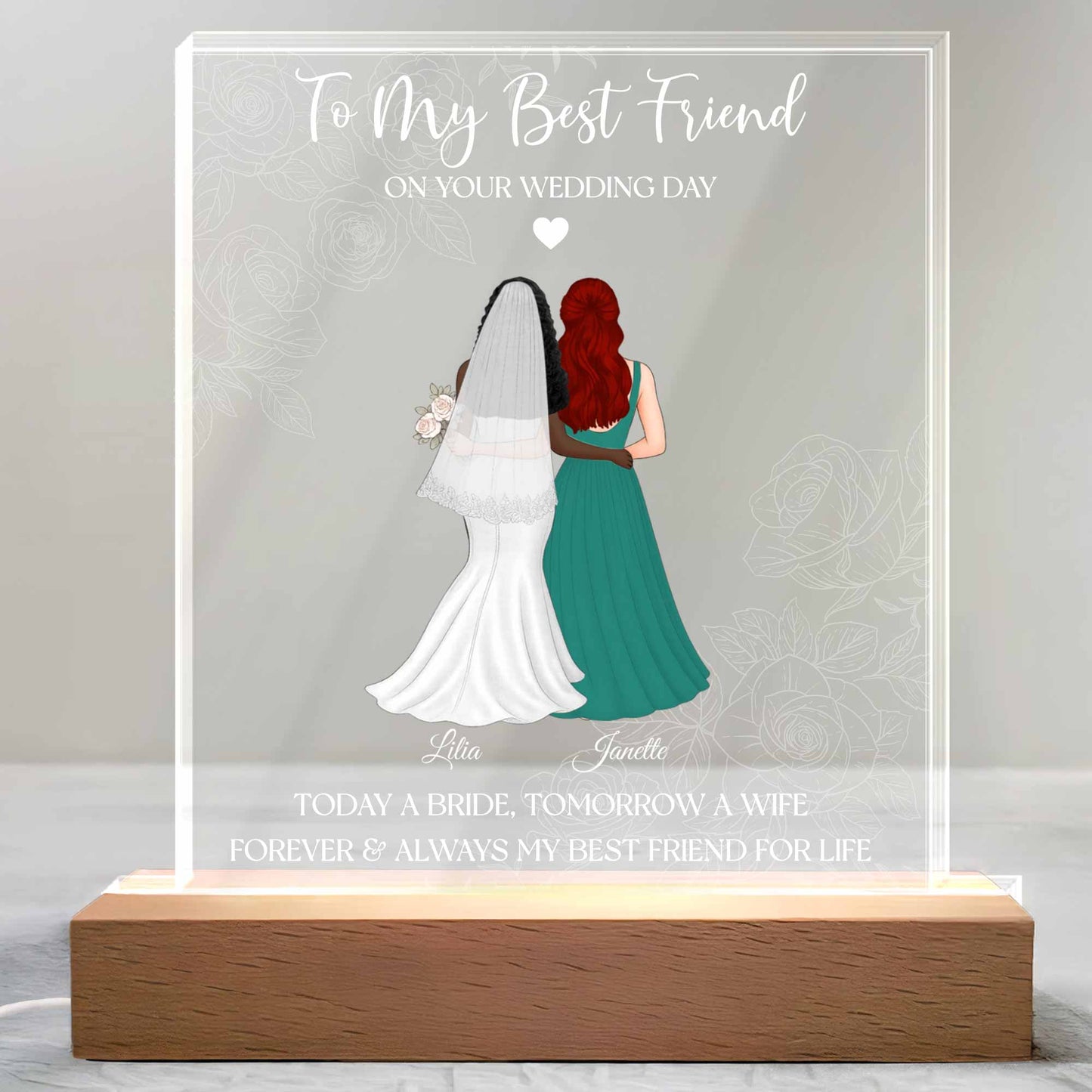 To My Best Friend On Your Wedding Day, Bride And Bridesmaid