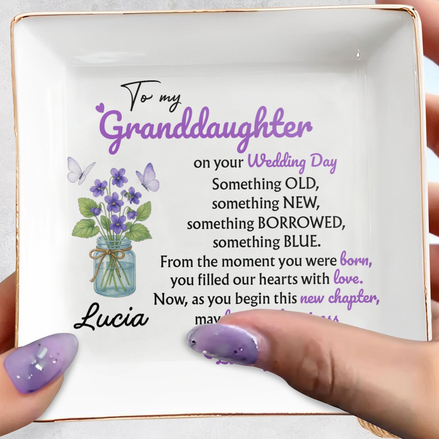 To My Granddaughter On Your Wedding Day, Flowers And Butterflies