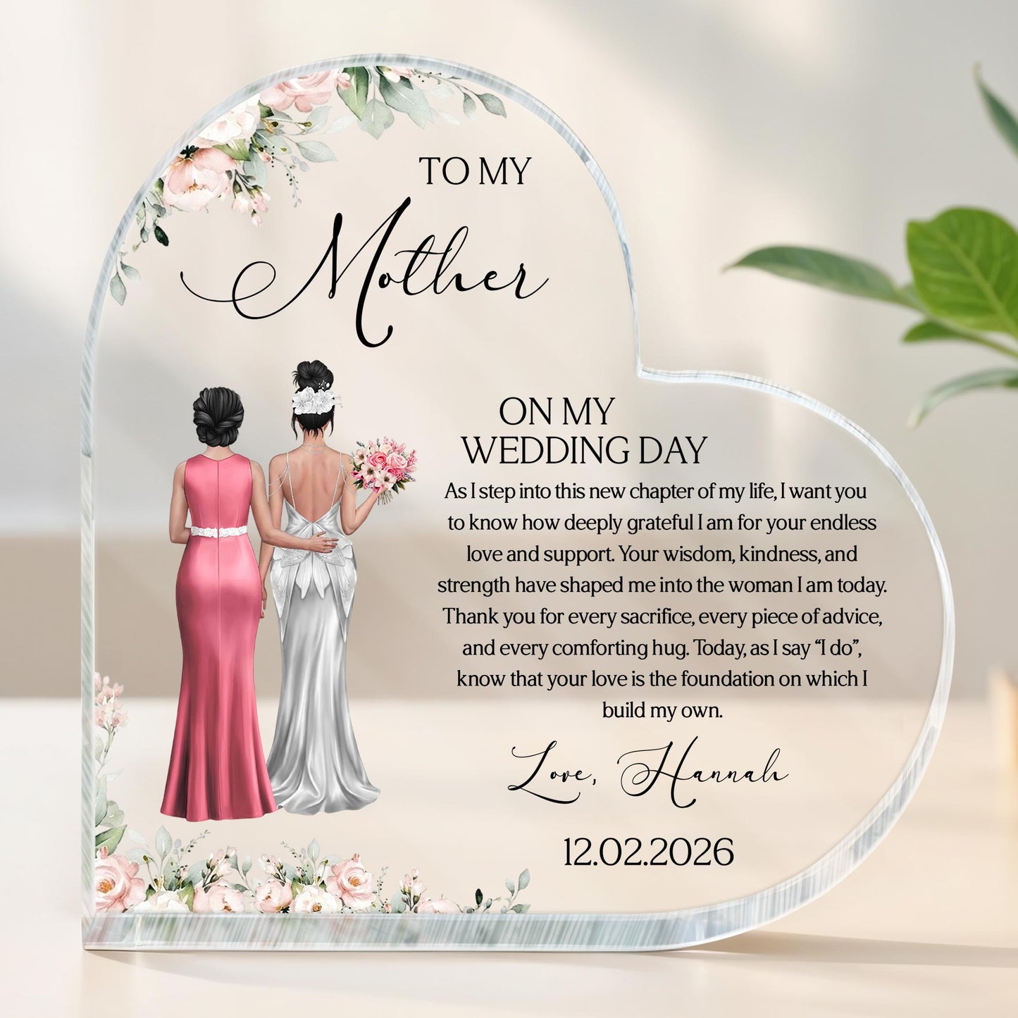 To My Mother On My Wedding Day, Two Women In Wedding Setting