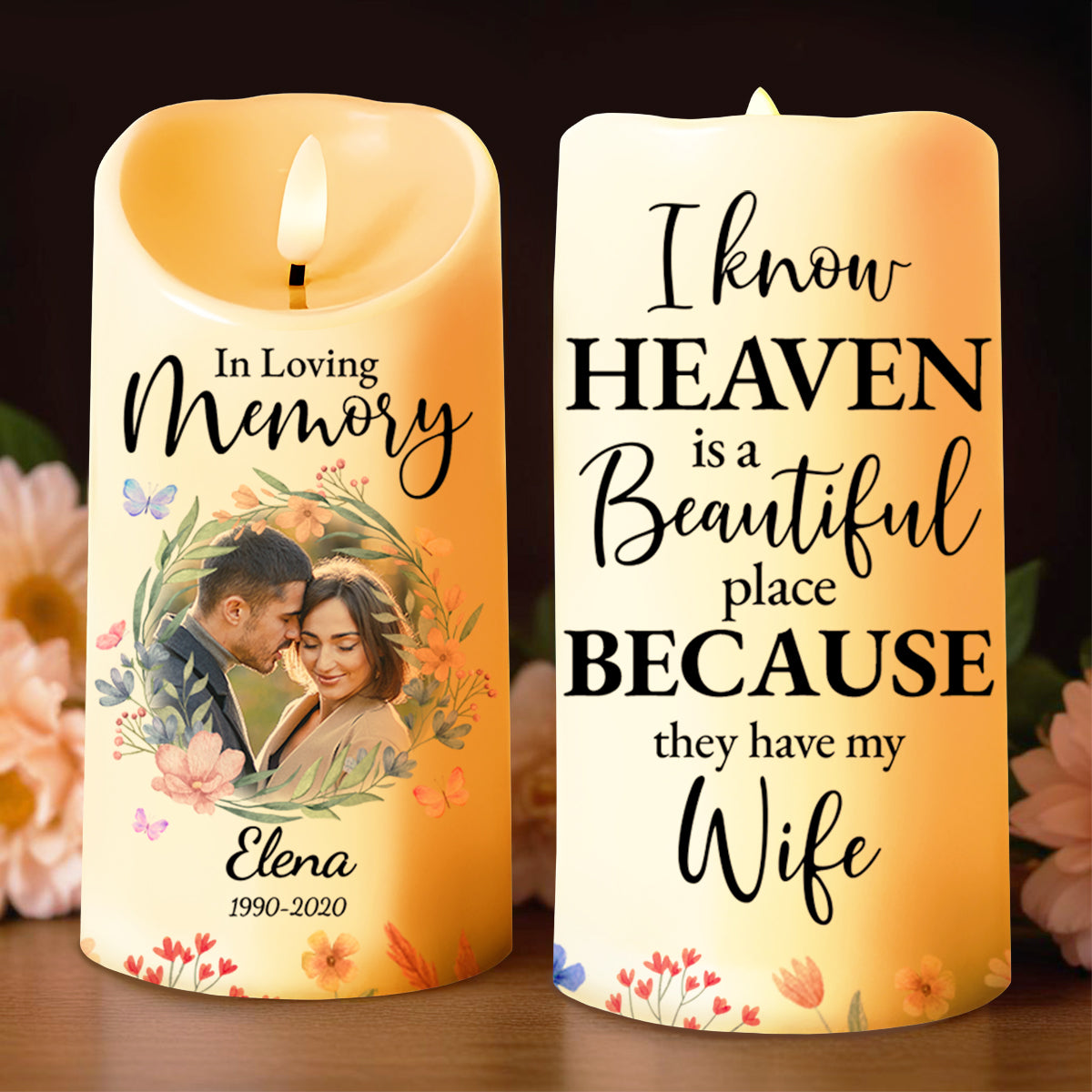 Heaven Is Beautiful, Loving Memory Tribute With Flowers