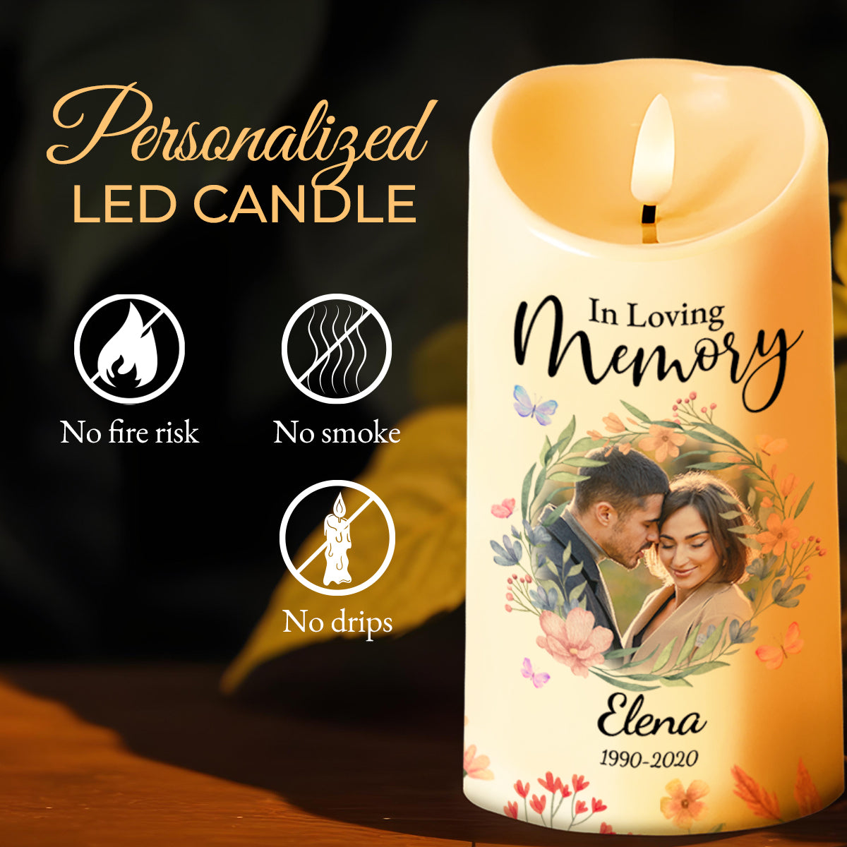 Heaven Is Beautiful, Loving Memory Tribute With Flowers