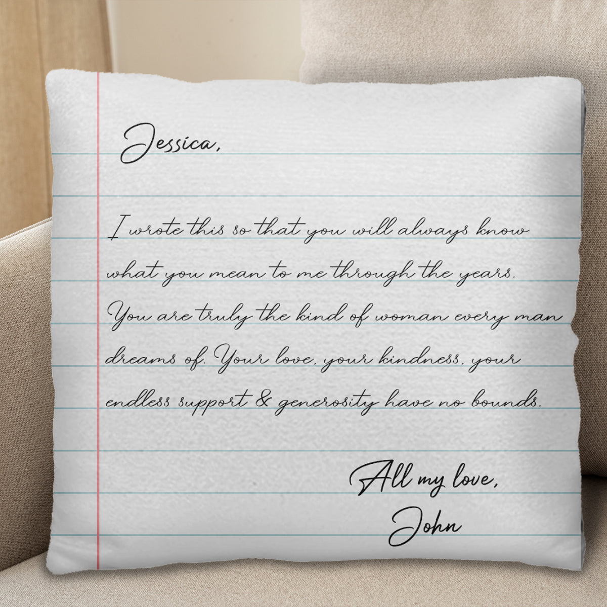 Endless Love and Support Written Letter Design
