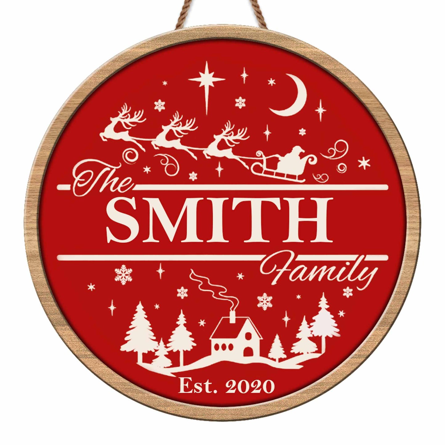 Celebrate Family Love With Santa's Sleigh and Reindeer Design