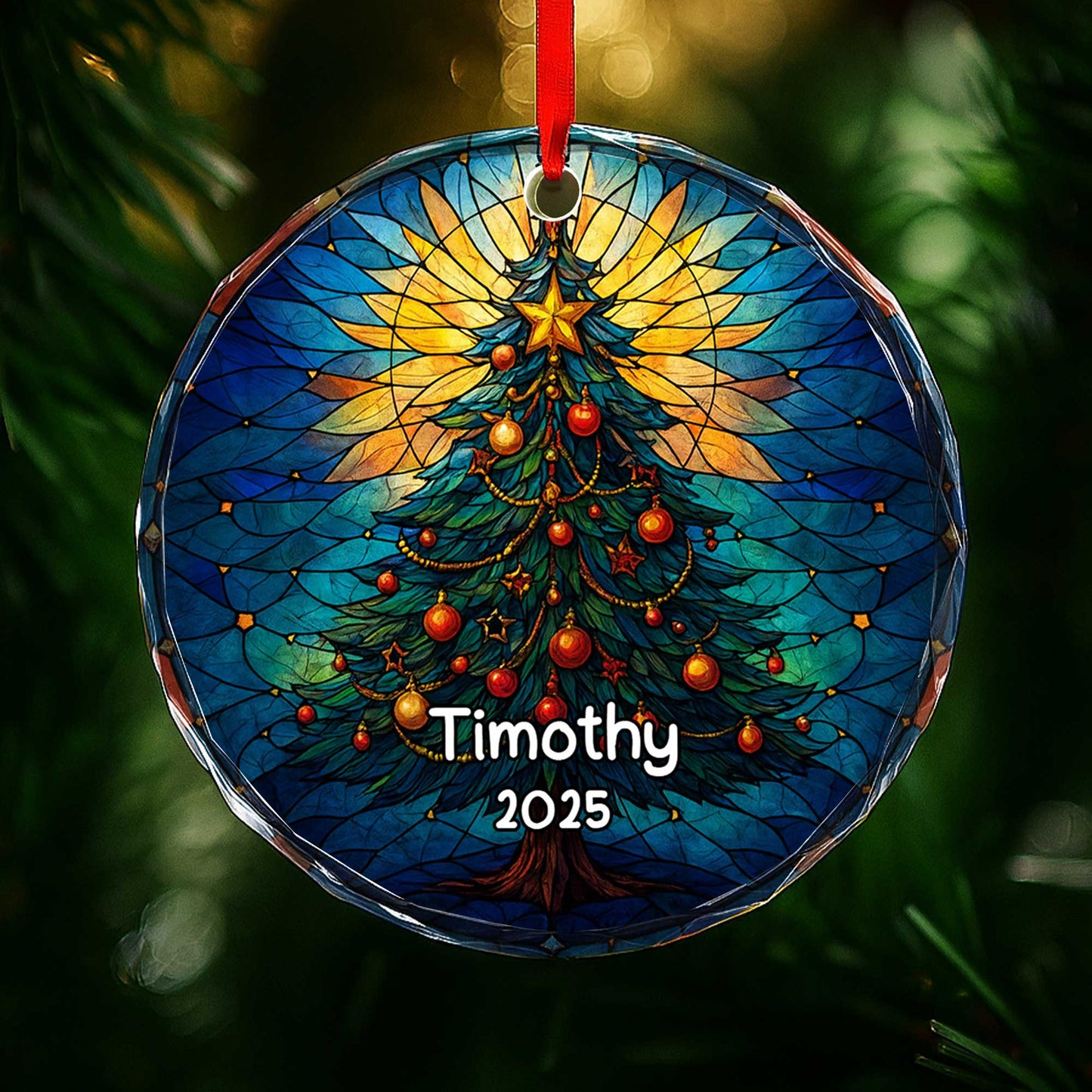 Stunning Stained Glass Style Christmas Tree