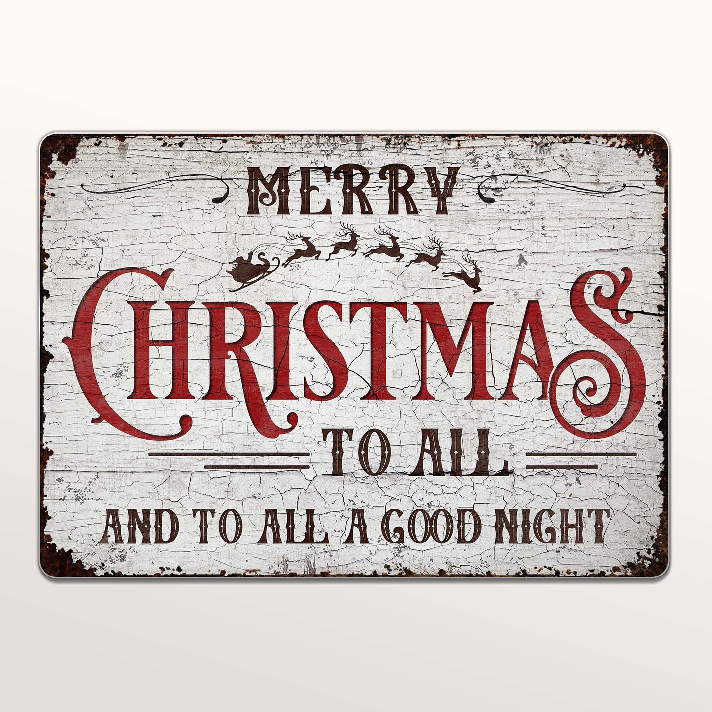 Merry Christmas To All Sleigh And Reindeer Sign