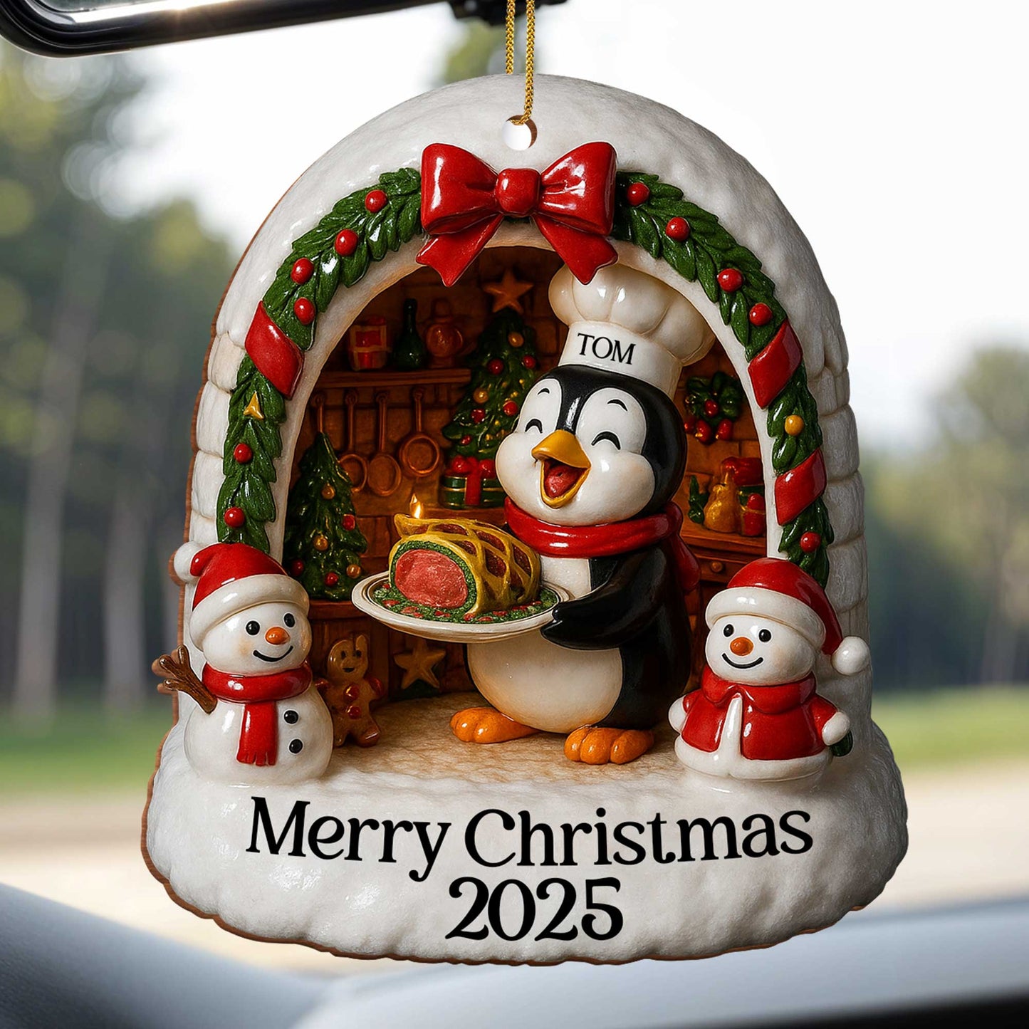 Merry Christmas Penguin And Snowmen