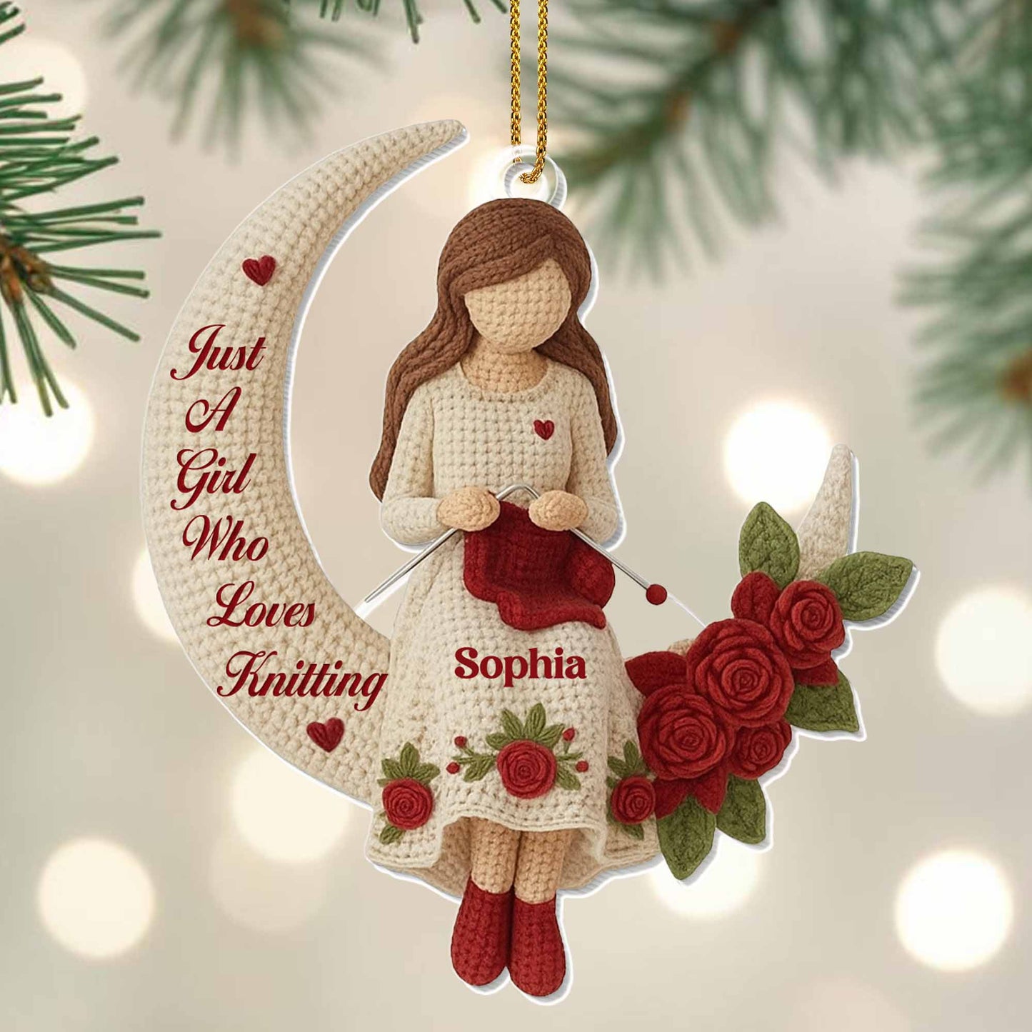 Just A Girl Who Loves Knitting, Girl and Roses