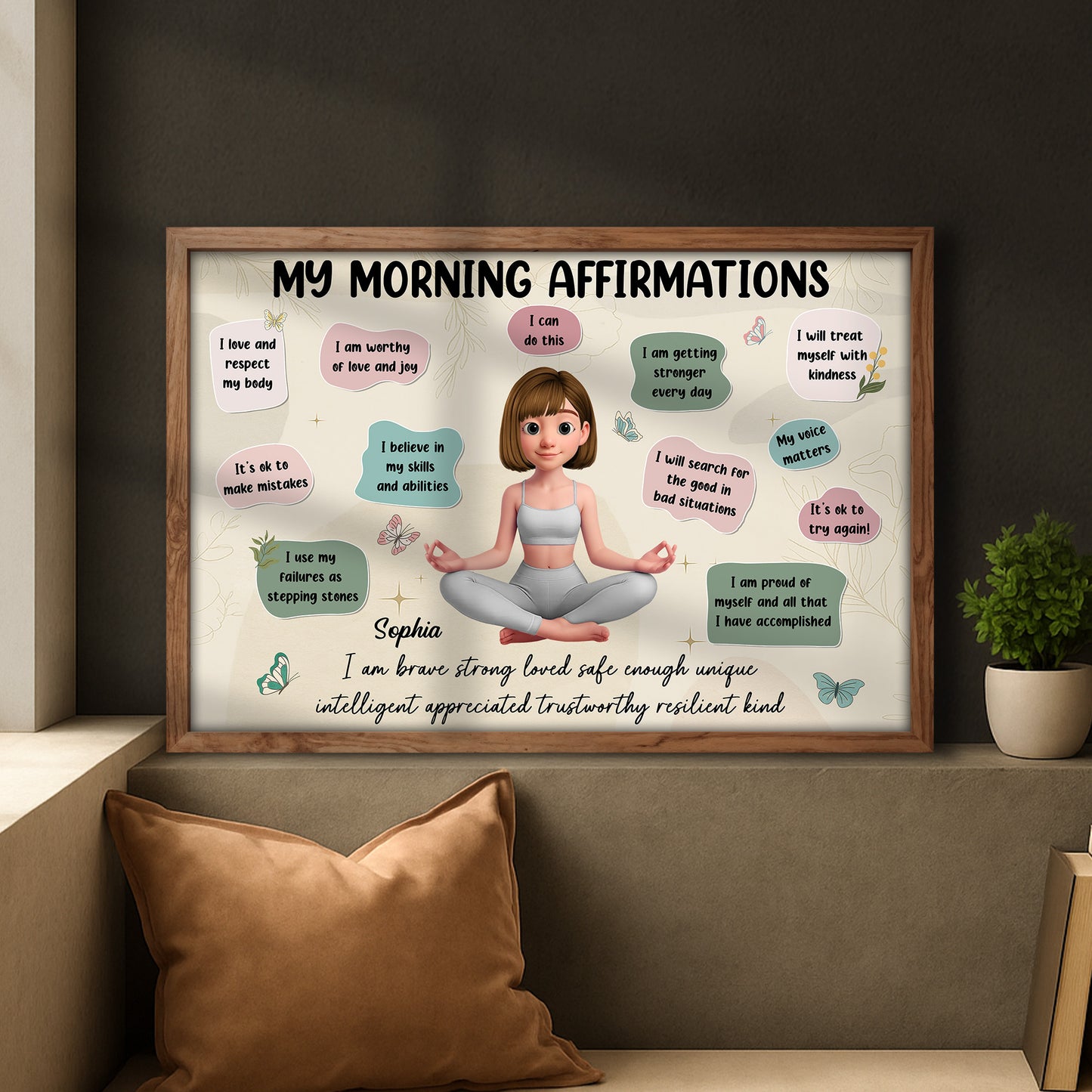 My Morning Affirmations With Young Girl and Yoga Pose