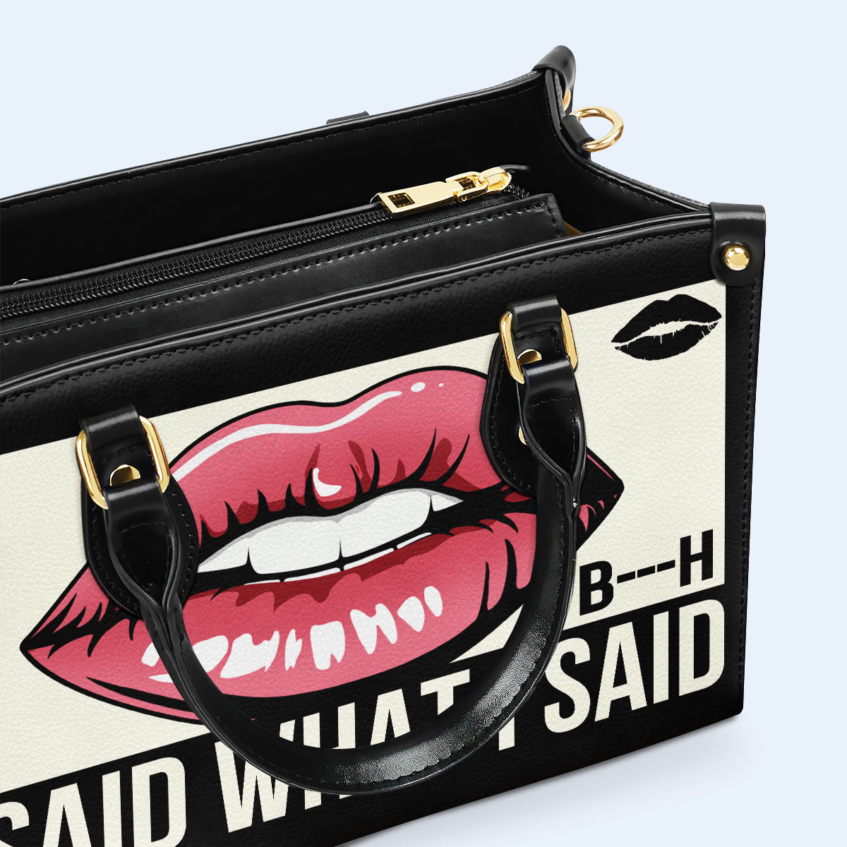 I Said What I Said - Personalized Custom Leather Handbag - bis02