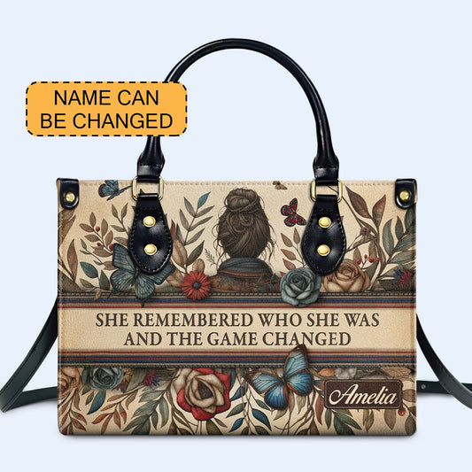 She Remembered - Butterfly - Personalized Leather Handbag - btf_remember_1 ag34