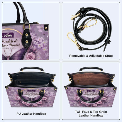 Fortaleza y Dignidad - Personalized Leather Handbag - btf_she_es_1