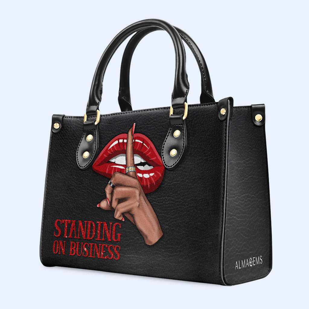 Standing On Business - Bespoke Leather Handbag - business01
