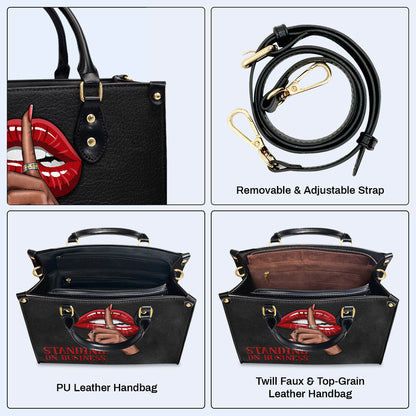Standing On Business - Bespoke Leather Handbag - business01